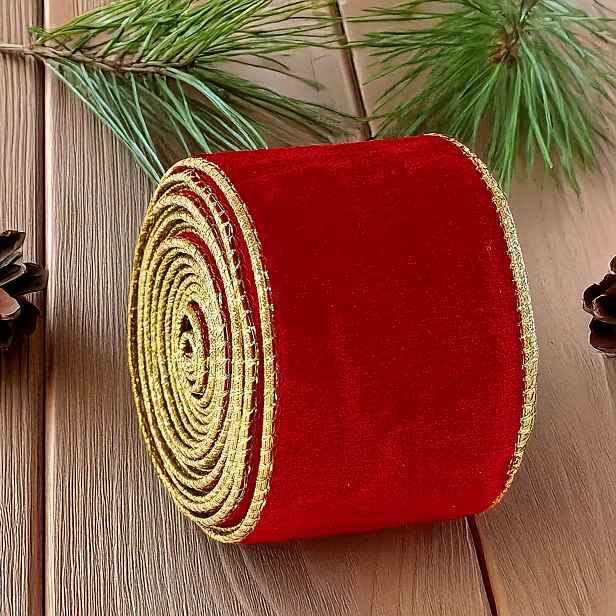 TEMU Nová vánoční plyšová stuha 6 cm * 5 yd červená a zelená vánoční stuha mašle, balení vánočních dárkových krabiček, tkaná stuha, saténová stuha,