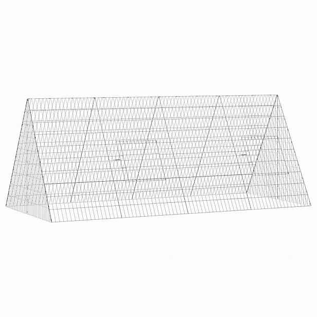 vidaXL Klec pro králíky Stříbrná 215 x 100 x 85 cm Pozinkovaná ocel