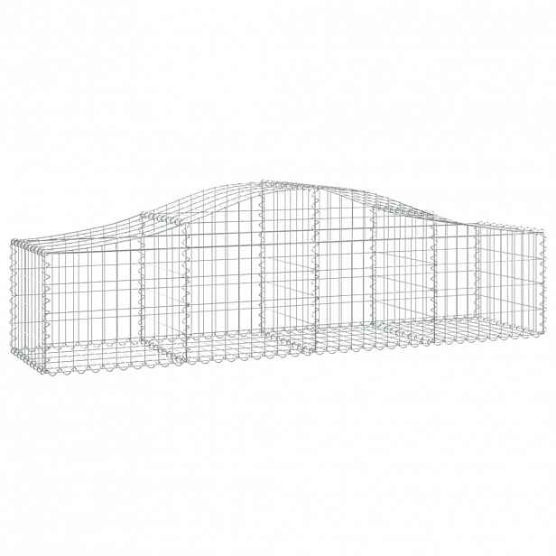 vidaXL Klenutý gabionový koš 200 x 50 x 40/60 cm pozinkované železo