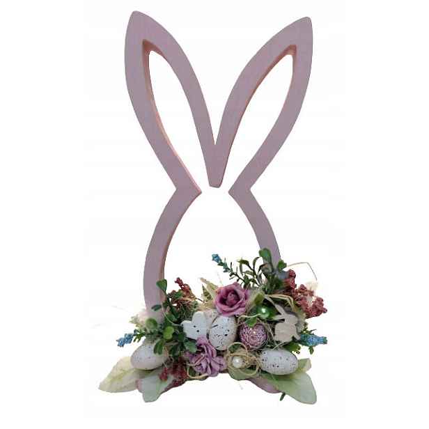 Dekorace Velikonoční věnec Zajíček Vajíčko Zajíček Výška 29,5 cm Handmade