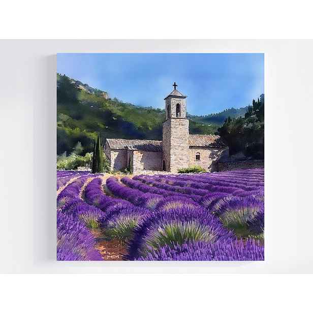 Obraz Na Plátně Plátno Krajina Francie Provence Klášter Levandule 50x50