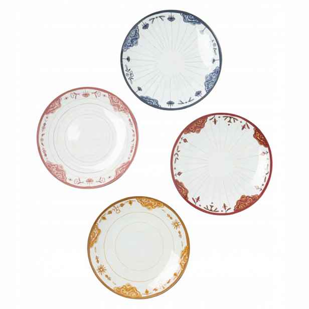 Sada 4 kusů jídelních plochých talířů Westwing Mystic porcelán 27 cm