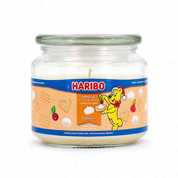 SVÍČKA Barevná vonná sklo 300 g Vanilla Waffle Cream