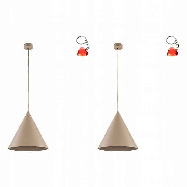 Tk Lighting Sada 2 x Závěsná lampa Pendant Cono Béžová E27