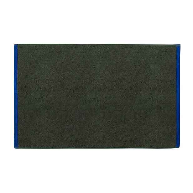 Tmavě zelená/modrá koupelnová předložka z bio bavlny 50x80 cm Soft – Mette Ditmer Denmark