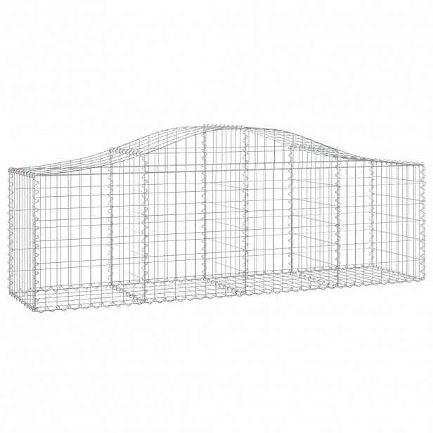 vidaXL Klenutý gabionový koš 200 x 50 x 60/80 cm pozinkované železo