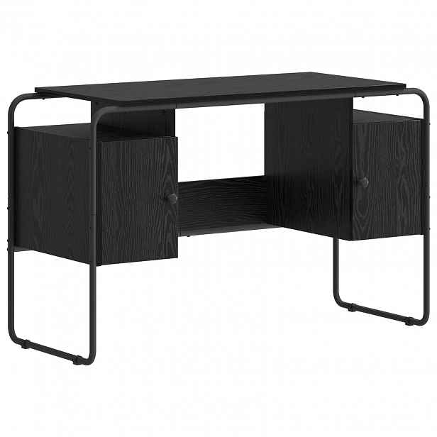 vidaXL Stůl s úložným prostorem Černý dub 120 x 50,5 x 75,5 cm