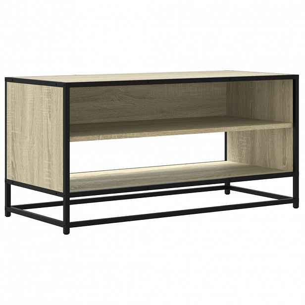 vidaXL TV skříňka dub sonoma 91 x 40 x 46 cm kompozitní dřevo a kov