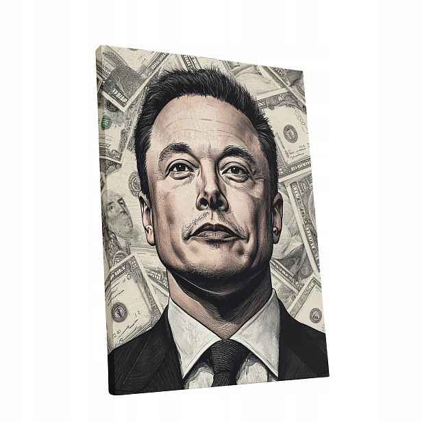 Obraz na plátně Portrét Elon Musk v obývacím pokoji Elona Muska dárek 60x80