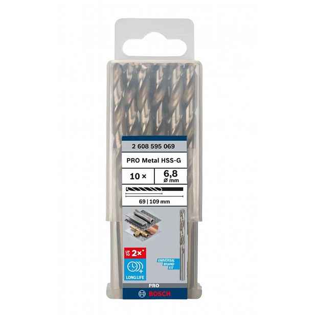 Bosch - Sada vrtáků do kovu, 6,8x109 mm, 10 ks 2608595069