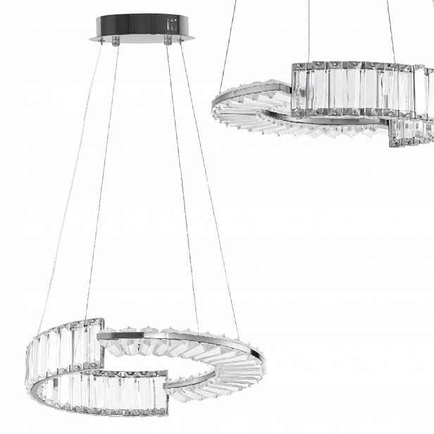 Led Závěsná Stropní Křišťálová Lampa Chrom, Závěsná, Kruh, Stříbrná