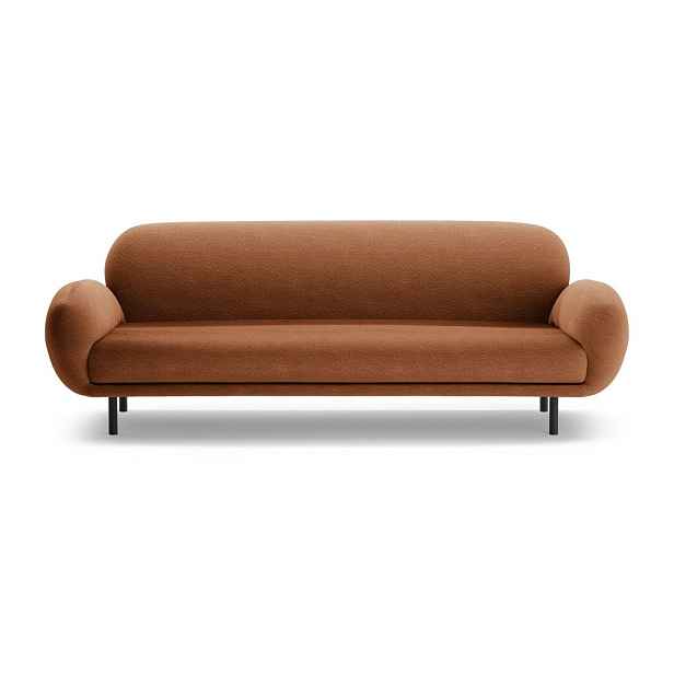 Pohovka z textilie bouclé v terakotové barvě 208 cm Poppy – Micadoni