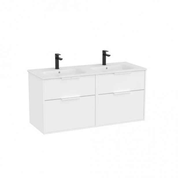 Roca Optica koupelnová skříňka s dvojumyvadlem 120x58x45,5 cm bílá matná mat OPT1202ZBM