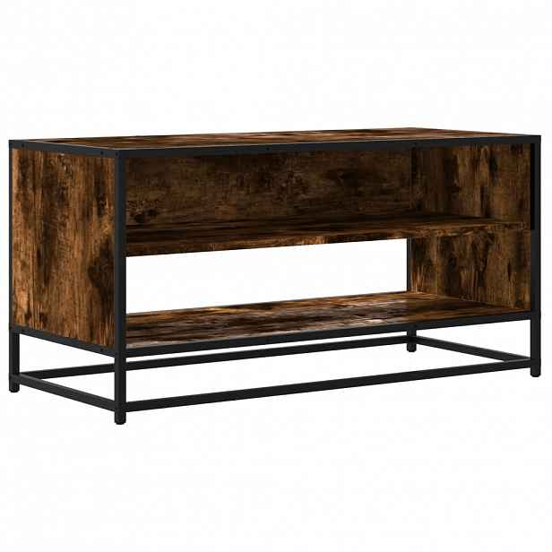 vidaXL TV skříňka kouřový dub 91 x 40 x 46 cm kompozitní dřevo a kov