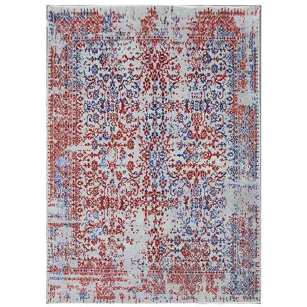 Ručně vázaný kusový koberec Diamond DC-JKM Silver/blue-red, 180x275, červená, chodba / předsíň, Diamond Carpets India