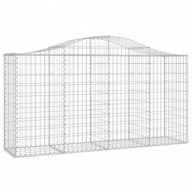 vidaXL Klenutý gabionový koš 200 x 50 x 100/120 cm pozinkované železo