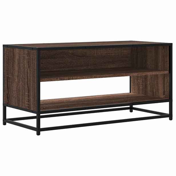 vidaXL TV skříňka hnědý dub 91 x 40 x 46 cm kompozitní dřevo a kov