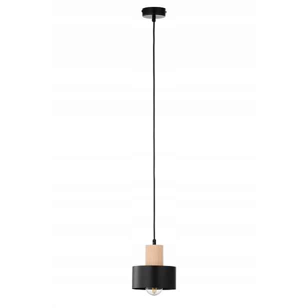 Závěsná lampa Rif Wood černá-dřevěná 1xE27 15W Sigma Lighting