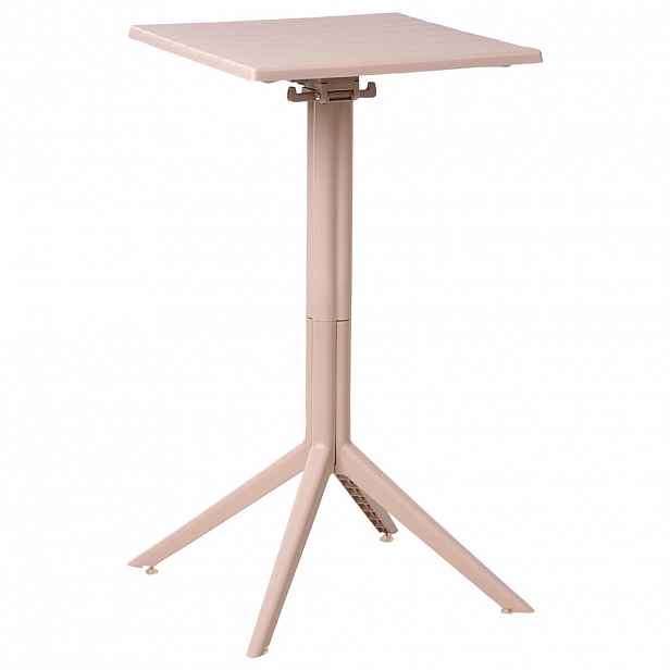 Beliani ZAHRADNÍ BAROVÝ STŮL 60/60 cm Béžový Lemnos