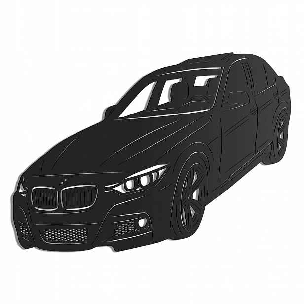 Bmw 3 Series (F30) Dřevěný 3D obraz Nástěnná Dekorace Dárek