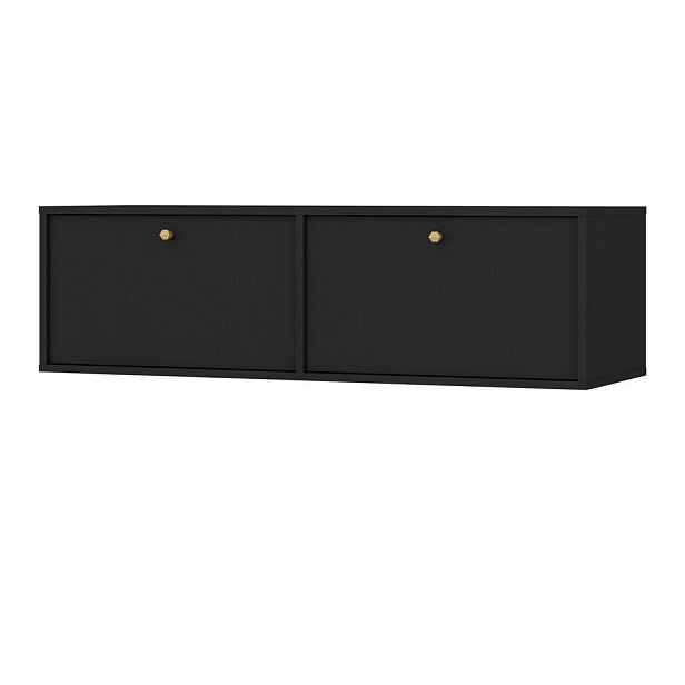 MASSENO TV STOLEK TORINO, 120,6x40,8x35 cm s 2 dvířky, grafitový