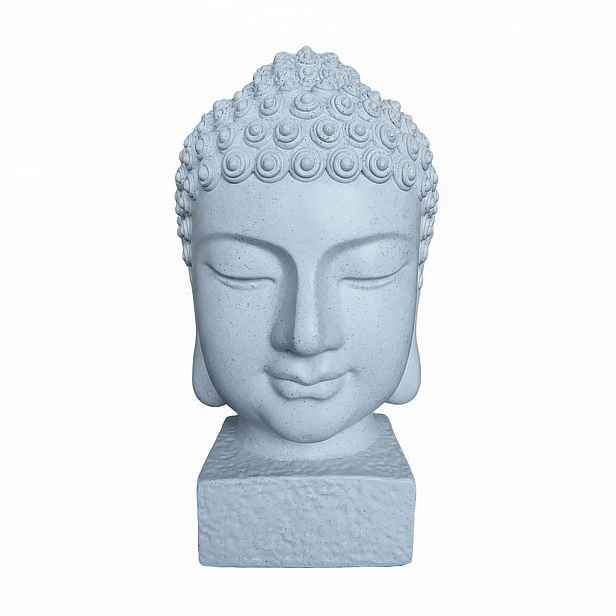 Relaxdays HLAVA BUDDHY Bílá polyresin odolná vůči povětrnosti 70 cm