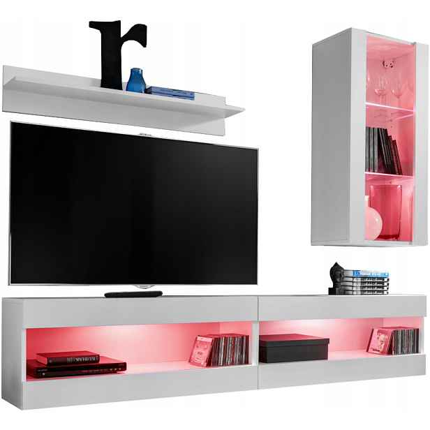 Sada nábytku Rtv Tivoli SET5 Bílá/Bílá, Rgb Led