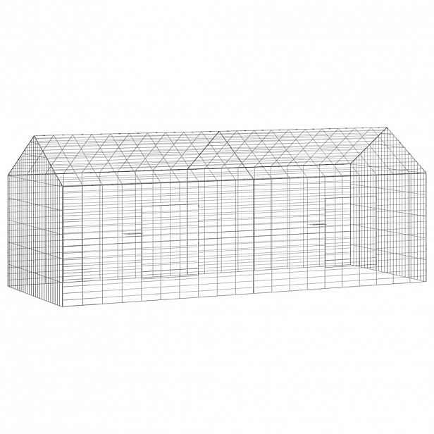 vidaXL Klec pro králíky Stříbrná 200 x 78 x 78 cm Pozinkovaná ocel