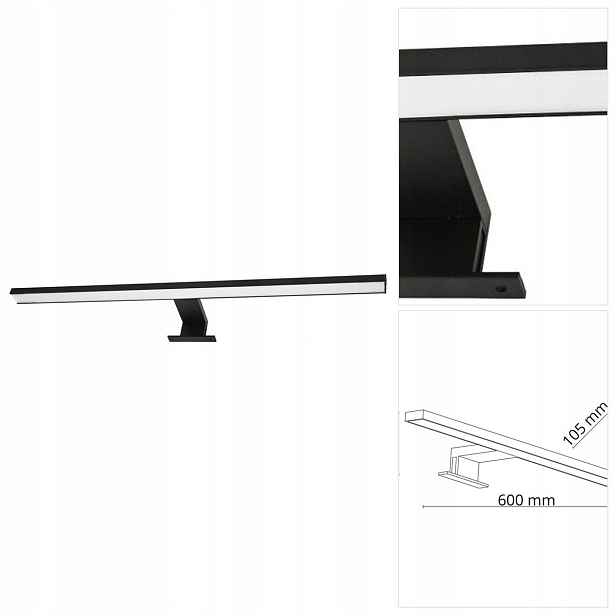 Černé nástěnné svítidlo Leito Led je klasické do pracovny nad psací stůl Tk Lighting
