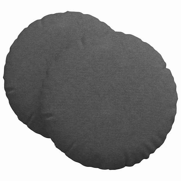 vidaXL Polštáře na sedadla 2 ks Žebrovaná látka Tmavě šedá Ø60 x 21 cm