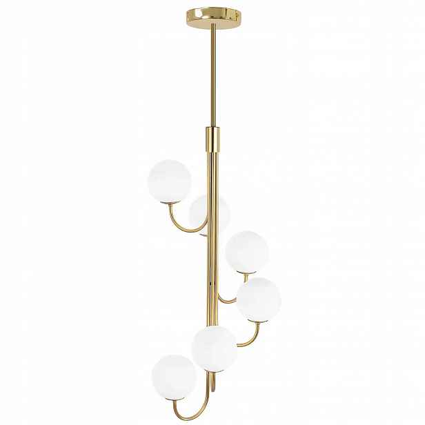 Závěsná Stropní Lampa Zlatá Bílá Koule Lustr Klasický 6XG9 Toolight