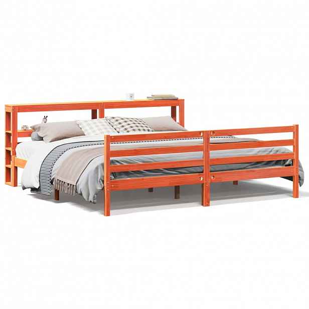 vidaXL Postel bez matrace voskově hnědá 200 x 200 cm masivní borovice