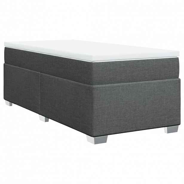 vidaXL Box spring postel s matrací tmavě šedá 80 x 200 cm textil