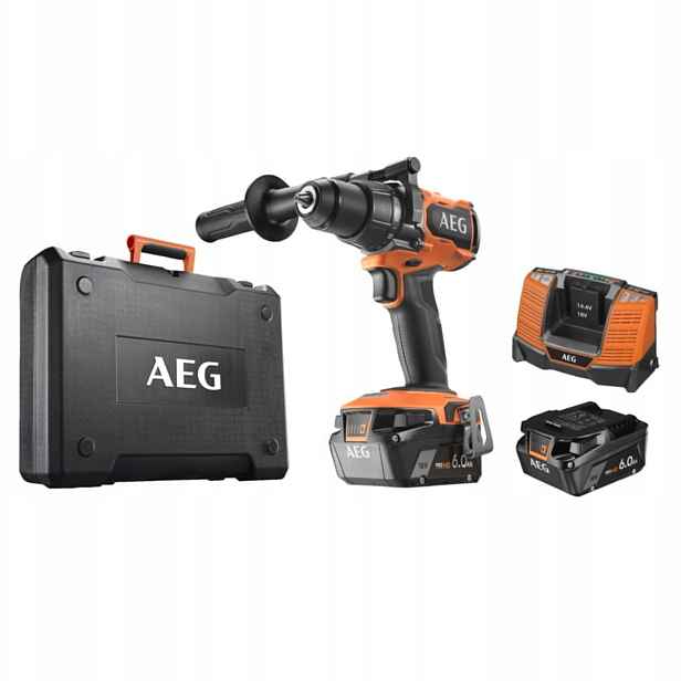 aku vrtačka s příklepem 18V Aeg Bezkartáčový 2x 6.0 Ah nabíječka