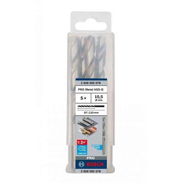 Bosch - Sada vrtáků do kovu, 10,5x133 mm, 5 ks 2608595078