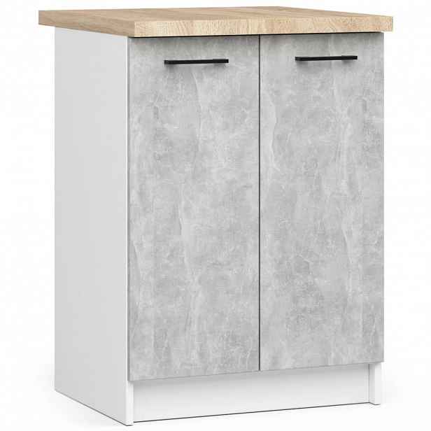 Dolní kuchyňská skříňka 60 cm VERMINA - bílá / beton