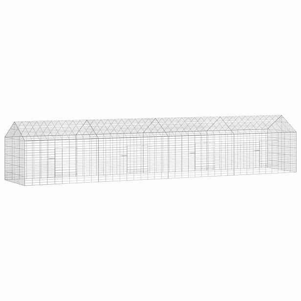 vidaXL Klec pro králíky Stříbrná 400 x 78 x 78 cm Pozinkovaná ocel