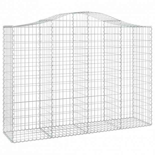 vidaXL Klenutý gabionový koš 200 x 50 x 140/160 cm pozinkované železo