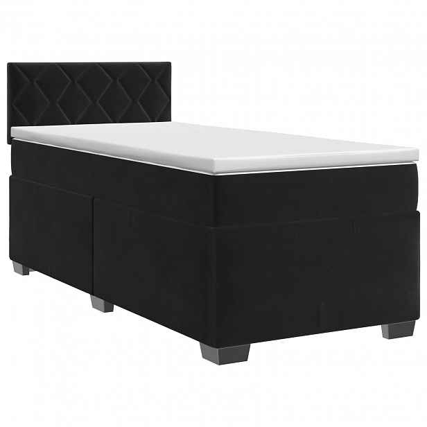 vidaXL Postel boxspring s matrací s čelo Černá 80 x 200 cm Samet