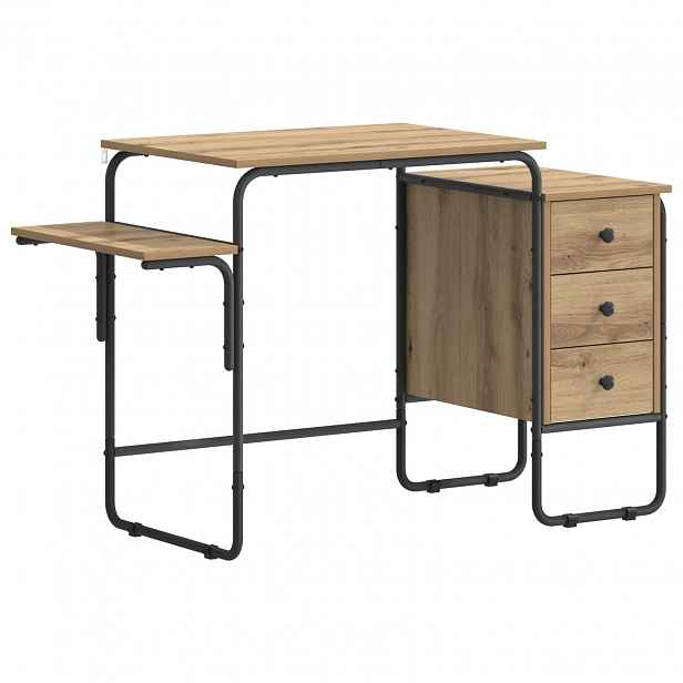 vidaXL Stůl s úložným prostorem Dub artisan 120 x 50 x 75 cm