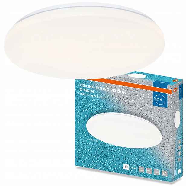 Stropní Svítidlo Led koupelnová stropní lampa se senzorem 36W 2880lm 4000K IP44