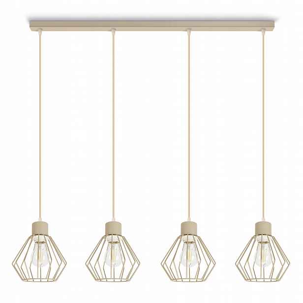 Závěsné Stropní Svítidlo Moderní béžová Loft skandinávská drátěná 4xE27