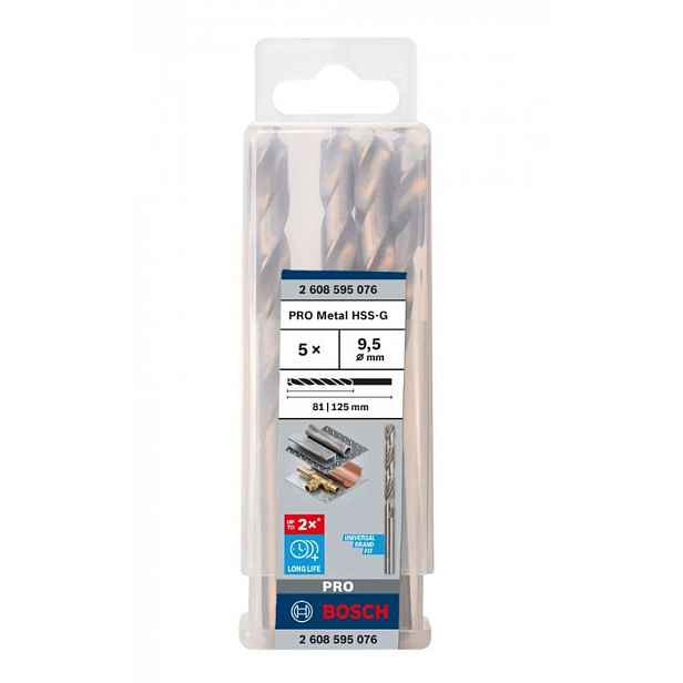 Bosch - Sada vrtáků do kovu, 9,5x125 mm, 5 ks 2608595076