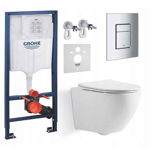Podomítkový Wc set Grohe s mísou a tlačítkem Chrom