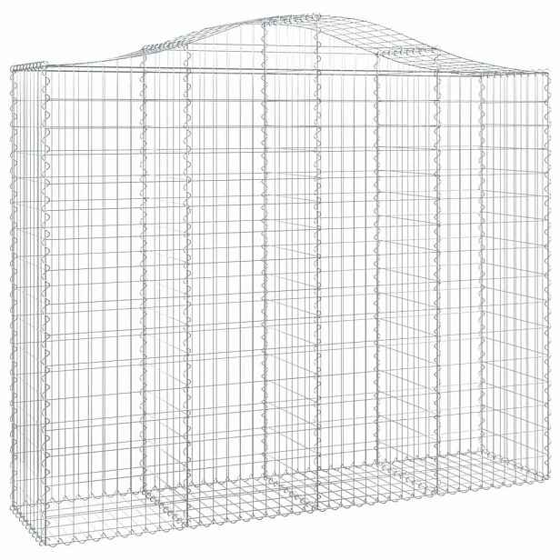 vidaXL Klenutý gabionový koš 200 x 50 x 160/180 cm pozinkované železo