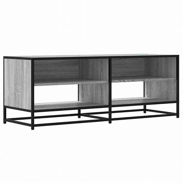 vidaXL TV skříňka šedá sonoma 120,5x40x46 cm kompozitní dřevo a kov