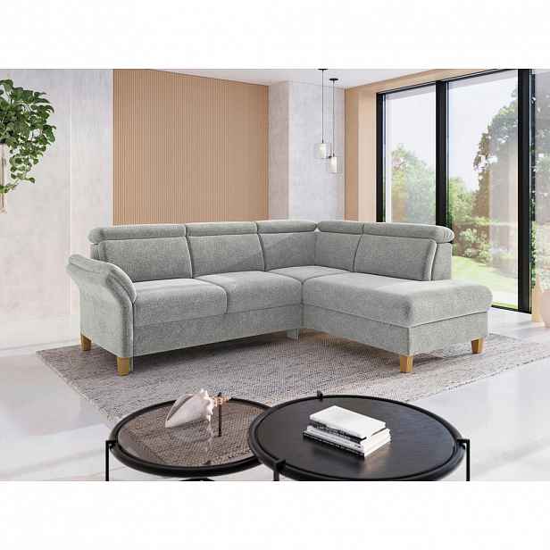 Sit & More ROHOVÁ SEDAČKA, textil, světle šedá