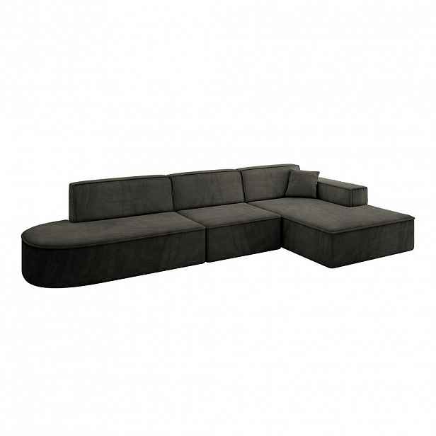 ALTDECOR ROHOVÁ SEDACÍ SOUPRAVA s otomanem vpravo IREA-L2-v4 – 327 x 165 x 77 cm, černá