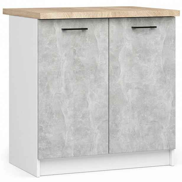 Dolní kuchyňská skříňka 80 cm VERMINA - bílá / beton