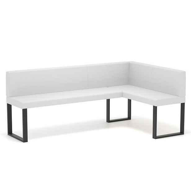 Idohome ROHOVÁ LAVICE SANA U pravá ekokůže hladká, 128/168 cm, bílá